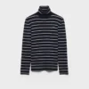 Striped Wool Turtleneck Sweater