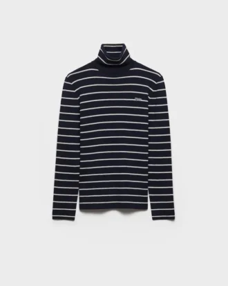 Striped Wool Turtleneck Sweater