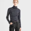 Striped Wool Turtleneck Sweater