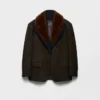 Suede and Shearling Caban Jacket