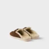 Suede and Shearling Mules