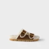 Suede and Shearling Slides