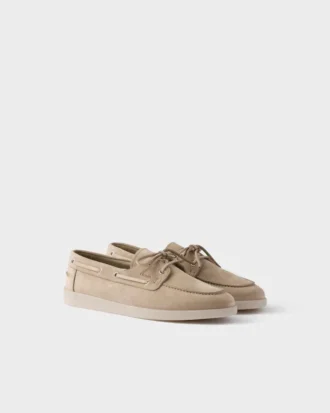 Suede Boat Shoes with Laces