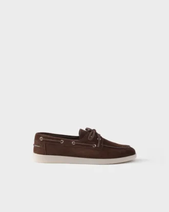 Suede Boat Shoes with Laces