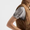 Suede Down Vest
