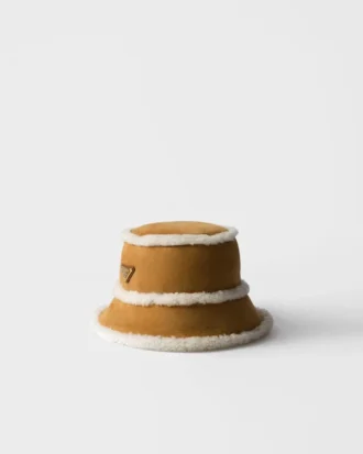 Suede Shearling Bucket Hat