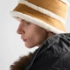 Suede Shearling Bucket Hat
