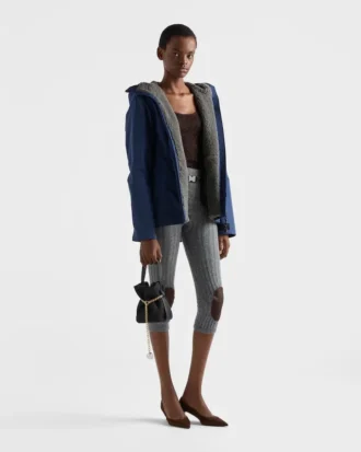 Technical Fabric Blouson Jacket with Hood