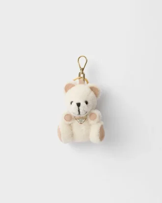 Teddy Bear Key Ring Charm with Metal Ring