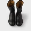 Vintage-Effect Leather Boots