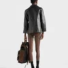 Vintage-Look Leather Blouson Jacket