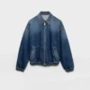 Washed Denim Blouson Jacket