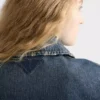 Washed Denim Blouson Jacket