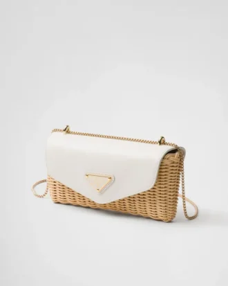 Wicker and Leather Mini Bag