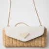 Wicker and Leather Mini Bag