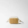 Wicker and Leather Mini-Pouch