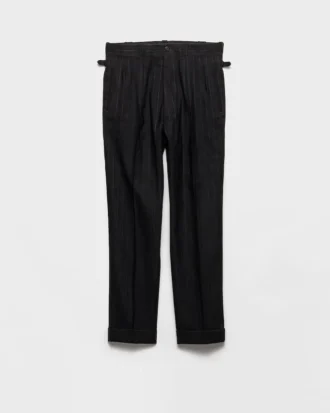 Wool Blend Pinstriped Pants