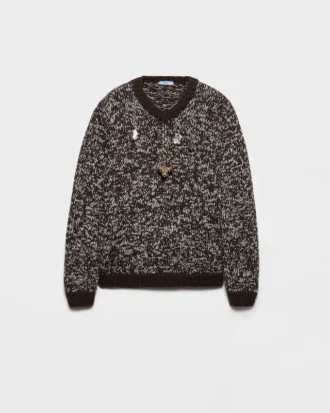 Wool Crew-Neck Sweater with Pendants