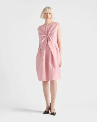 Wool Knit Dress with Bow
