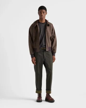 Wool Pants with Cotton Details