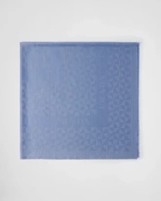 Wool, Silk, Cashmere and Lurex Jacquard Shawl