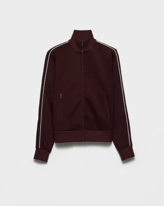 Zippered Technical Fabric Track Jacket